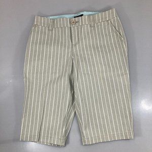 Sonoma Life & Style 8P Green Stripe Bermuda Shorts
